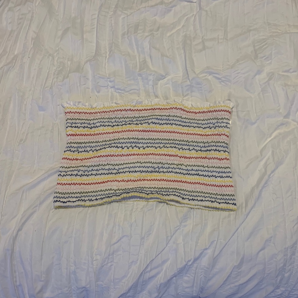 rainbow striped tube top